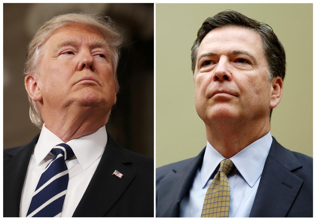 Tổng thống Mỹ Donald Trump (trái) và cựu giám đốc FBI James Comey. Ảnh: Reuters