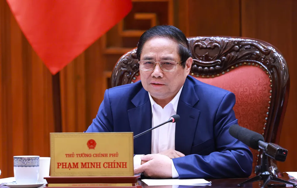 Thủ tướng Chính phủ Phạm Minh Chính chủ trì cuộc họp. Ảnh: VGP/NHẬT BẮC