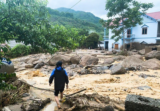 Hiện trường vụ lũ quét ở huyện Ba Bể, tỉnh Bắc Kạn.