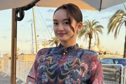 Kaity Nguyễn khoe sắc với áo dài ở Cannes