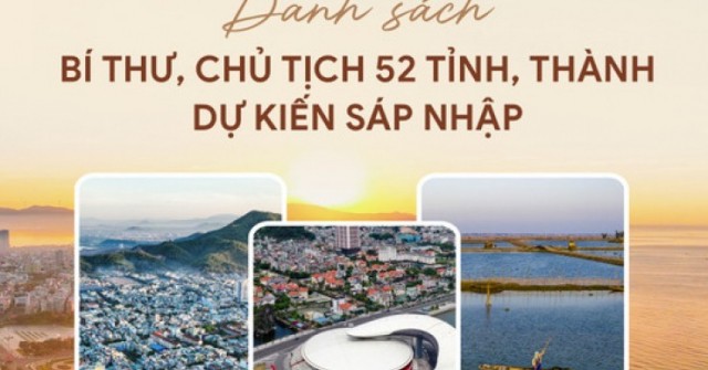 Danh sách bí thư, chủ tịch 52 tỉnh, thành dự ki...