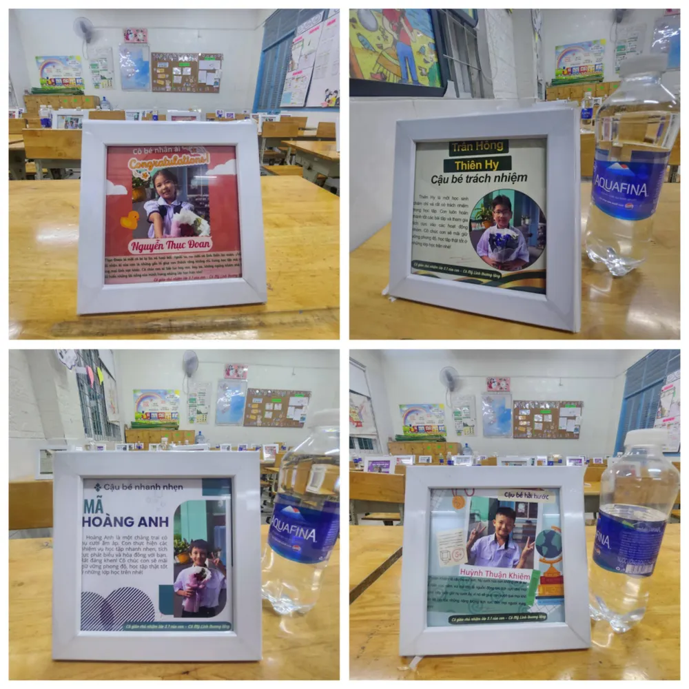 Quà tặng mà cô giáo chủ nhiệm dành tặng mỗi bé là một lời nhận xét chứa chan tình yêu thương và sự quan tâm của cô. Ảnh: NQ