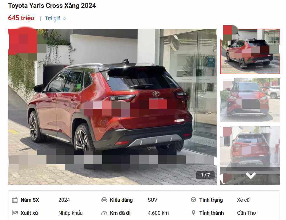 Tin rao bán xe. (Ảnh chụp màn hình)