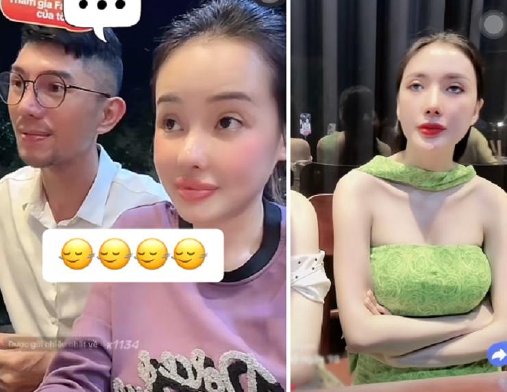 Ngân 98 (áo tím) tìm đến nhà của Ngân Collagen (áo xanh) ở Cần Thơ để làm rõ vấn đề.