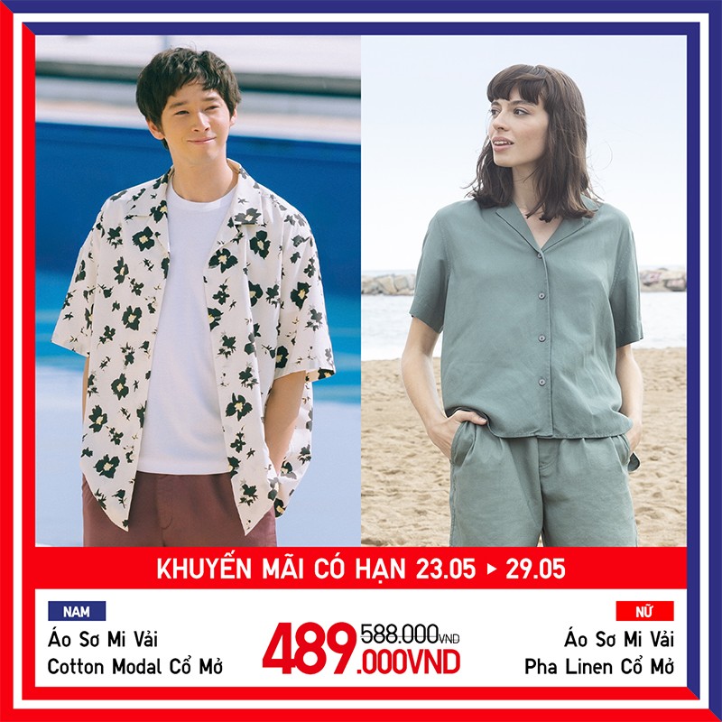 Các tín đồ mặc đẹp cũng “ngắm” thêm mẫu Áo Sơ Mi Vải Cotton Modal Cổ Mở vừa thanh thoát, vừa mát mẻ cho mùa hè để hoàn thiện set đồ, với giá giảm từ 588K còn 489K.&nbsp;