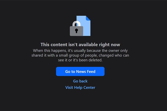 Fanpage của phim "Chốt đơn" không thể truy cập được tối 19/5.