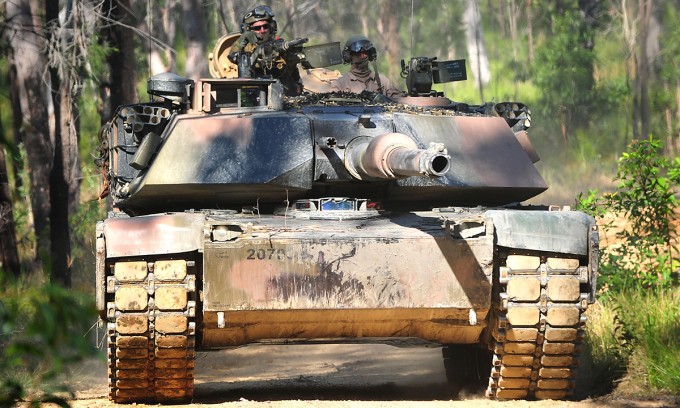 Xe tăng M1A1 của Australia tham gia diễn tập tháng 7/2011. Ảnh: US Army