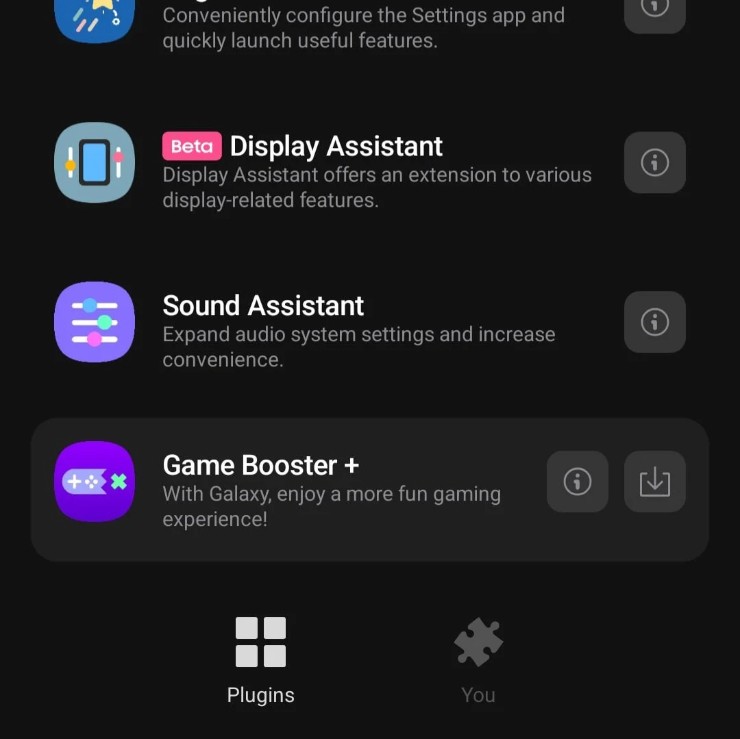 Sau khi cài đặt, Game Booster+ sẽ xuất hiện như là một plugin của Good Lock.
