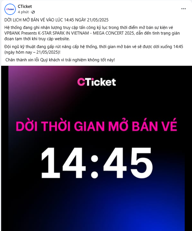 Bài thông báo sau khi chỉnh sửa chỉn chu hơn, được netizen khen ngợi.