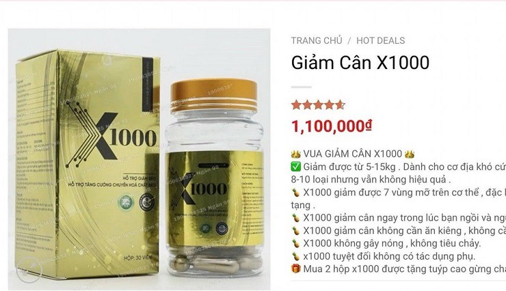 Sản phẩm giảm cân&nbsp;được quảng cáo với công dụng thần kỳ.