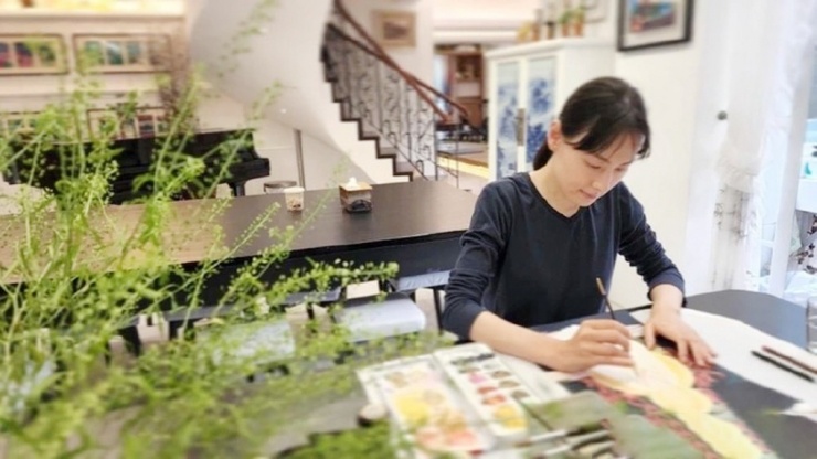 Lương Lạc Thi khoe một góc nhà biệt thự sang chảnh trên trang cá nhân. (Ảnh: HK01).