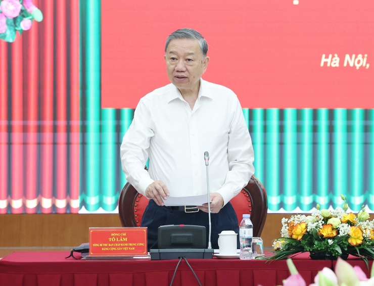 Tổng Bí thư Tô Lâm phát biểu tại cuộc làm việc với Ủy ban Kiểm tra Trung ương. Ảnh: TTXVN