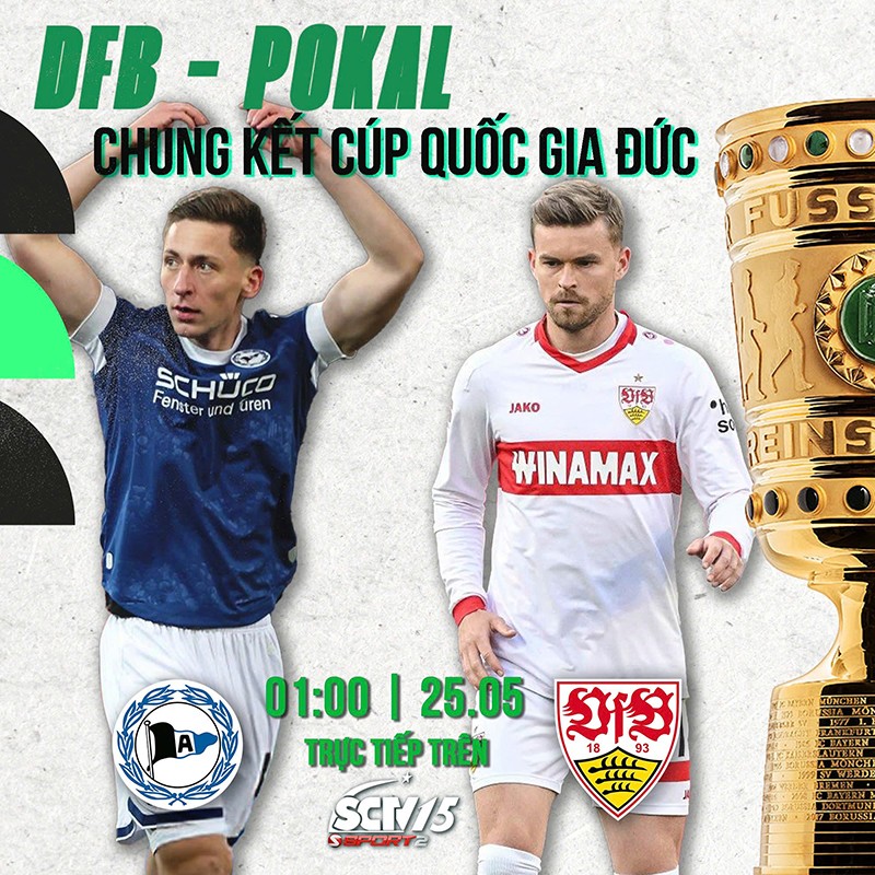 Arminia Bielefeld - Stuttgart, 01g00 ngày 25/05, trực tiếp trên kênh SCTV15
