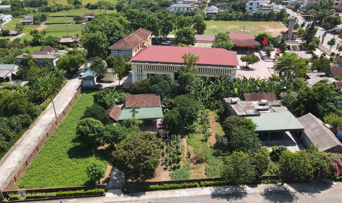 Khu vườn rộng hơn 2.000 m2 của gia đình bà Đường và Tường giáp với trụ sở UBND thị trấn Kỳ Đồng. Ảnh: Đức Hùng