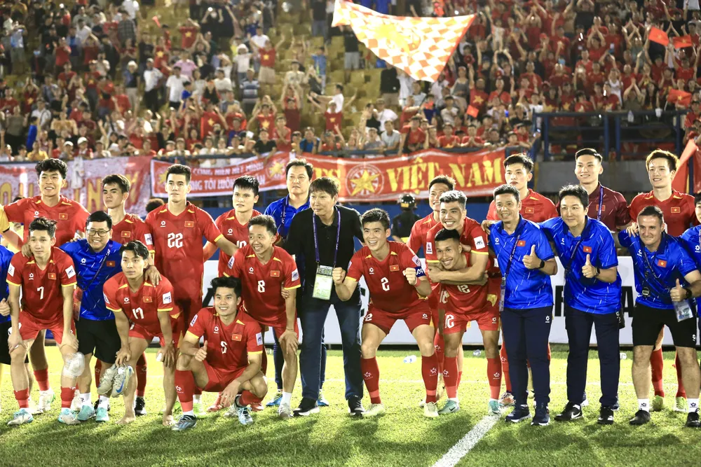 HLV Kim Sang-sik vẫn giữ chủ yếu bộ khung đội tuyển Việt Nam từng thắng Lào 5-0 ở vòng loại Asian Cup 2027. Ảnh: ANH PHƯƠNG.