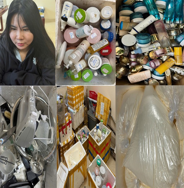 Đối tượng Nguyễn Thị Dung và số tang vật thu giữ.