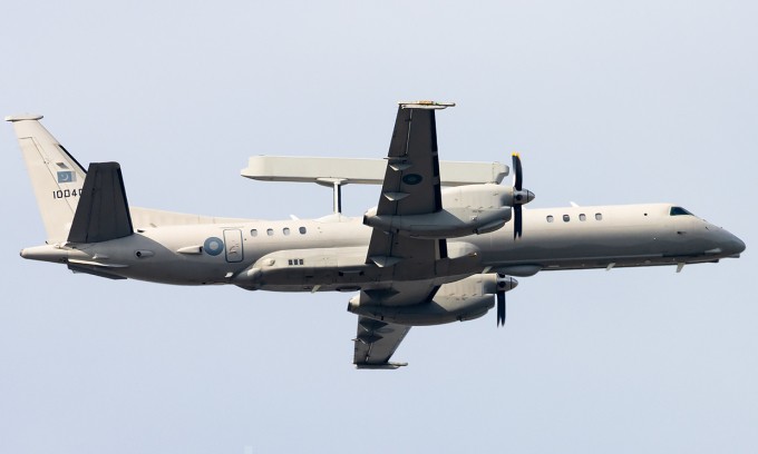Một chiếc Saab 2000 Erieye của Pakistan trong chuyến bay hồi năm 2022. Ảnh: Jetphotos