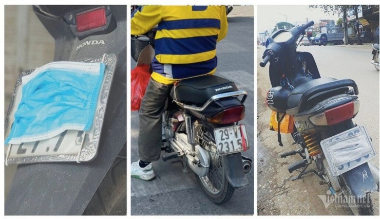 Muôn kiểu nguỵ trang nhằm che biển số. Ảnh: Hoàng Hiệp