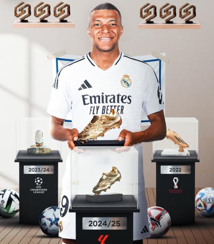 Mbappe là cầu thủ đầu tiên đoạt "Chiếc giày vàng" châu Âu, Champions League lẫn World Cup