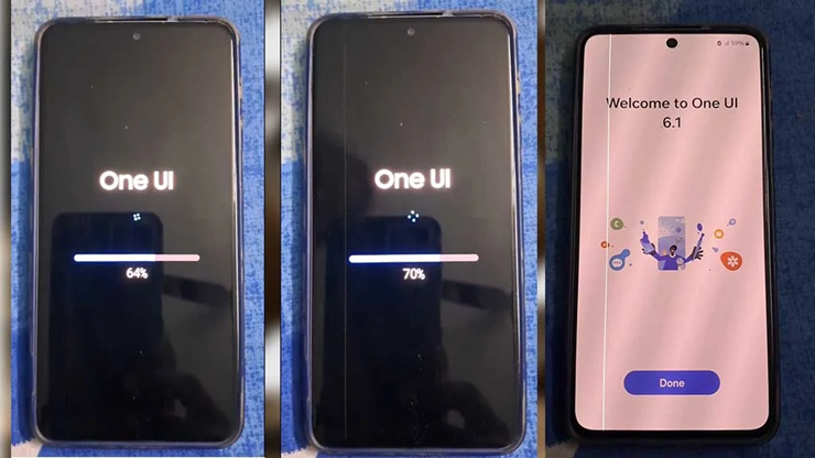 Sọc xanh xuất hiện trong quá trình cập nhật lên One UI 6.1.