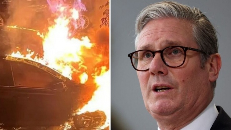 Một số vụ đốt phá xảy ra mới đây nhằm vào tài sản liên quan đến Thủ tướng Anh Keir Starmer. Ảnh Getty. 