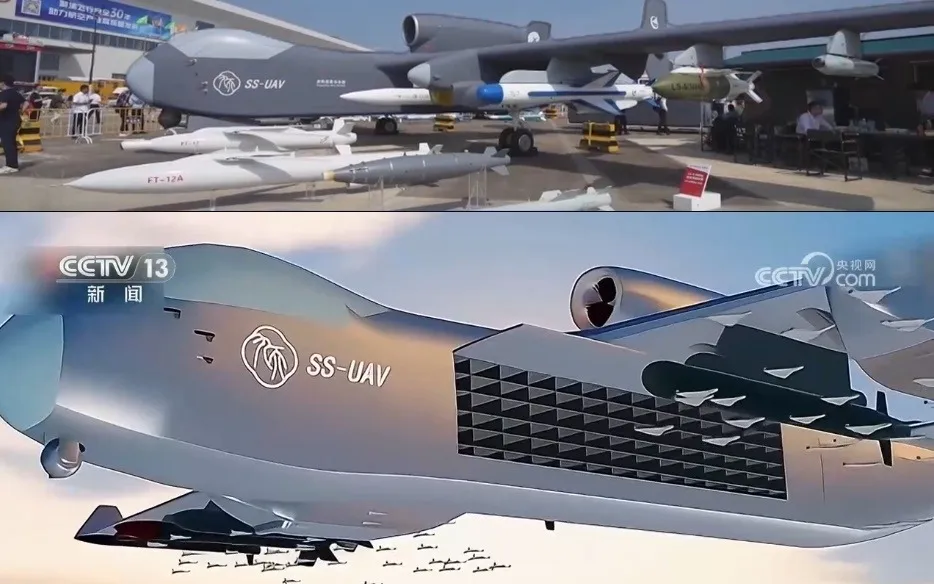 UAV Cửu Thiên của Trung Quốc được tích hợp công nghệ điều khiển đội UAV bằng AI. Ảnh: CCTV