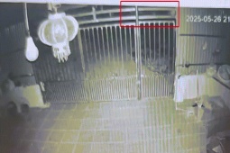 Camera nhà dân ghi lại hình ảnh người đi xe máy lao thẳng xuống  hố tử thần  sâu 10m