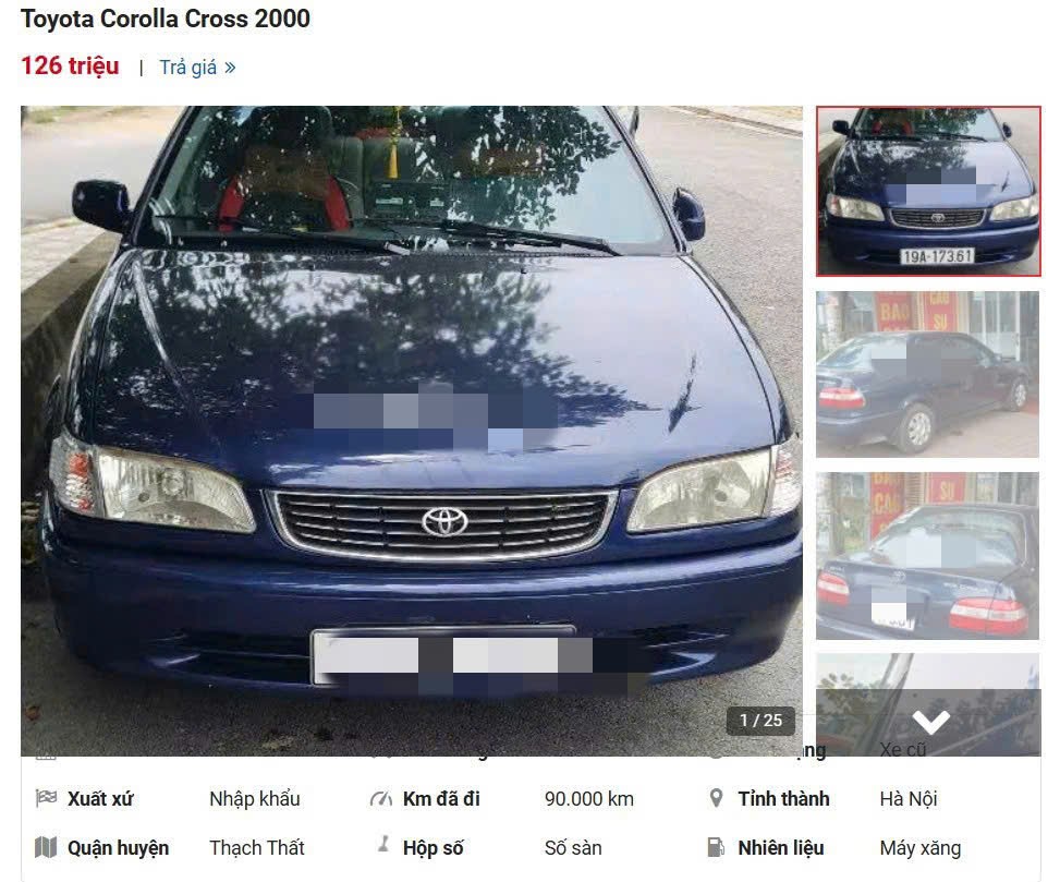 Tin rao chiếc xe Toyota Veloz Cross đời 2000. (Ảnh chụp màn hình)