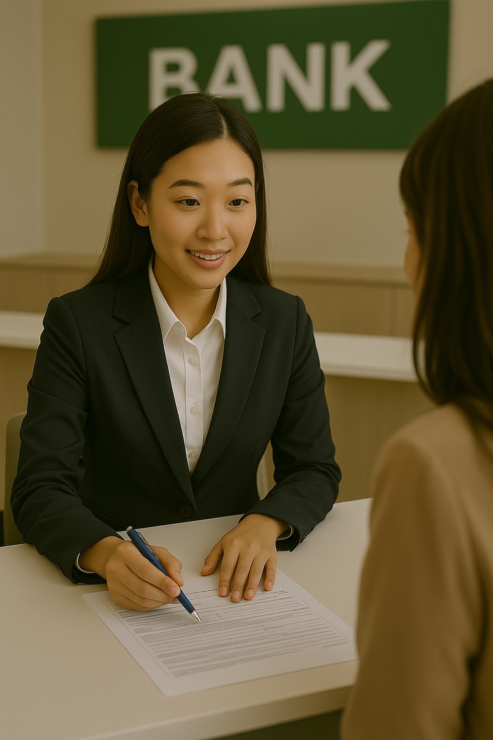Cùng với sự tiện lợi của thanh toán di động trên điện thoại di động, ngày càng ít người đến ngân hàng để giao dịch. Minh họa AI: Hồng Đào