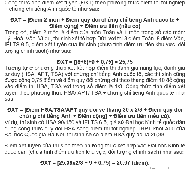 ĐH Kinh tế Quốc dân cộng 2 lần điểm cho thí sinh có chứng chỉ ngoại ngữ: Liệu có công bằng? - 1