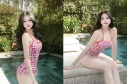 DJ Mie gây bão với bikini đỏ, khoe dáng nuột nà bên hồ bơi
