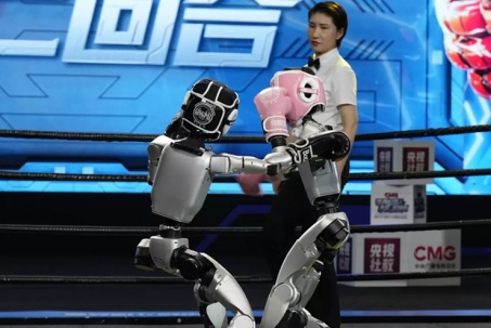 Xem robot hình người Trung Quốc lần đầu tiên lên võ đài trổ tài MMA
