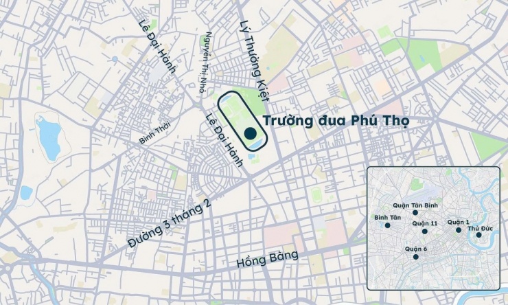 Vị trí trường đua. Đồ họa: Hoàng Thanh