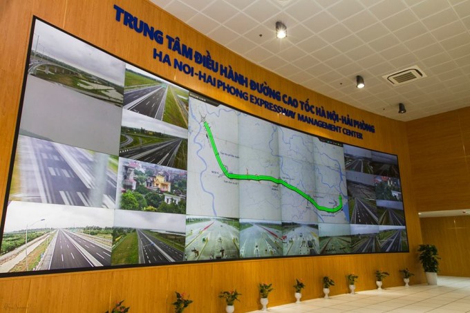 Tuyến cao tốc Hà Nội - Hải Phòng được giám sát qua hệ thống giao thông thông minh. Ảnh: Vidifi