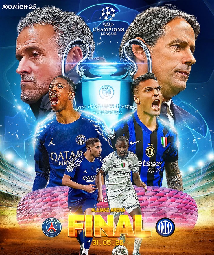 Cuộc thư hùng đỉnh cao giữa PSG và Inter Milan ở chung kết Champions League