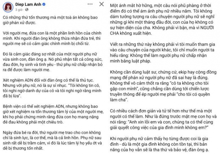 Diệp Lâm Anh: "Xét nghiệm ADN đối với đàn ông có thể là thủ tục, nhưng với phụ nữ đó là sự sỉ nhục" - 2