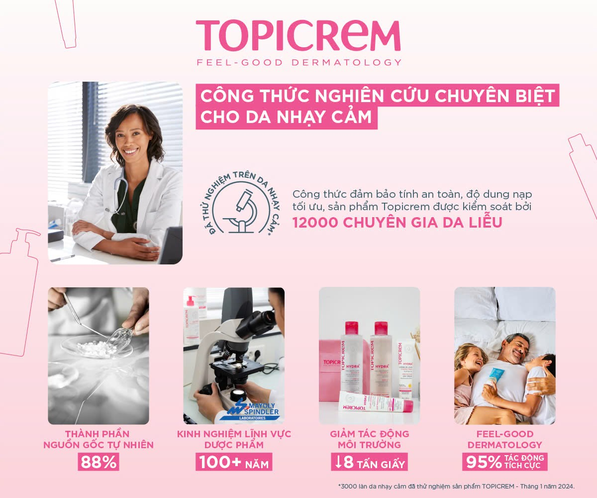 TOPICREM – Thương hiệu cung cấp giải pháp cho da nhạy cảm, bất kể tuổi tác, màu da hay lối sống