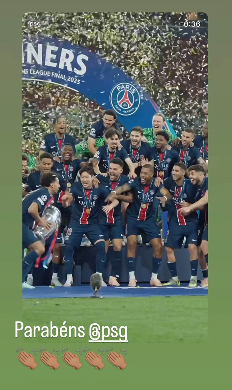 Neymar cũng đăng đàn chúc mừng PSG