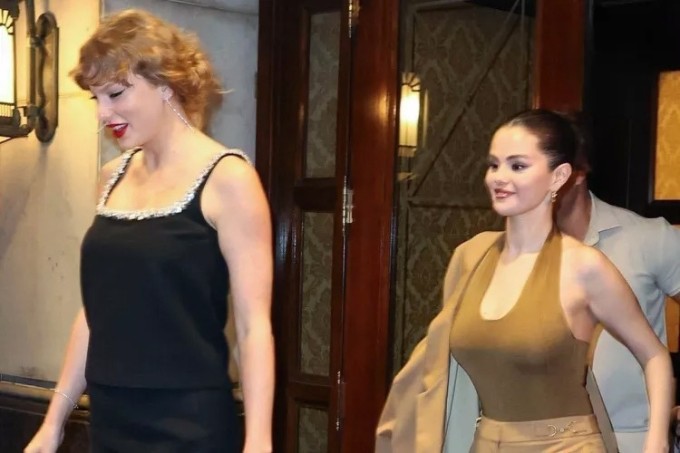 Taylor và Selena sau bữa tối. Ảnh: People