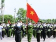 Nữ chiến sĩ Công an luyện tập dưới nắng hè, sẵn sàng cho lễ diễu binh A80