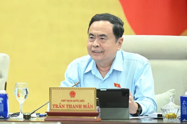 Chủ tịch Quốc hội Trần Thanh Mẫn phát biểu tại phiên họp. Ảnh: QH