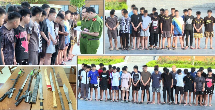 Các thanh, thiếu niên và số hung khí liên quan đến hành vi gây rối trật tự công cộng.