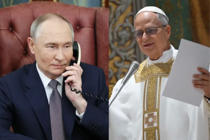 Tổng thống Nga Vladimir Putin và Giáo hoàng Leo XIV. Ảnh: SPUTNIK/VATICAN NEWS