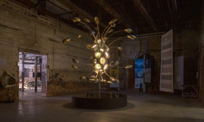 Mô hình Space Garden trưng bày tại triển lãm kiến trúc Venice Biennale 2025. Ảnh: Nik Eagland