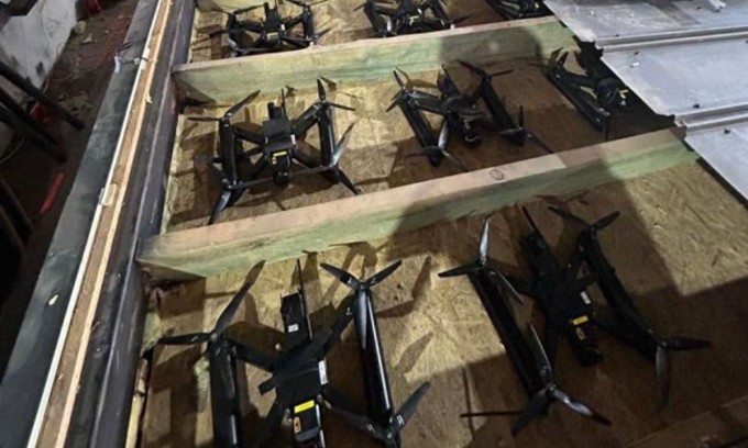 Drone FPV trước khi được Ukraine sử dụng trong cuộc tập kích hôm 1/6. Ảnh: Ukrainska Pravda