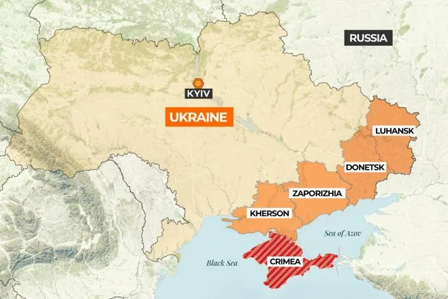 Phía nam Ukraine giáp Biển Đen. (Bản đồ: Al Jazeera)