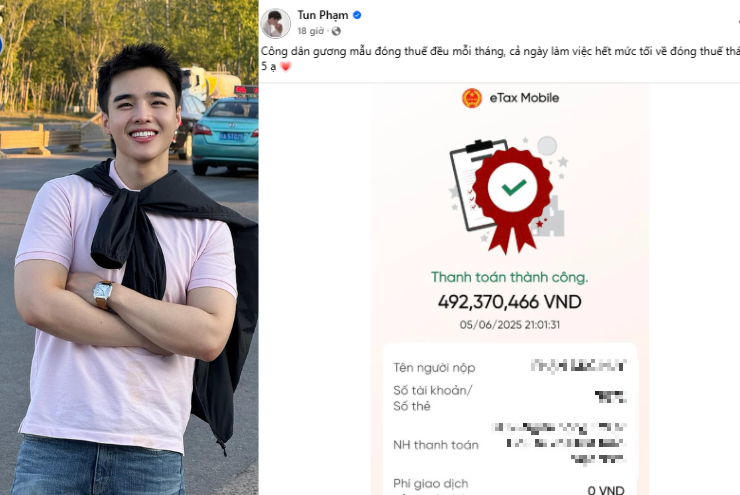 Tun Phạm khoe đóng thuế gần 500 triệu đồng