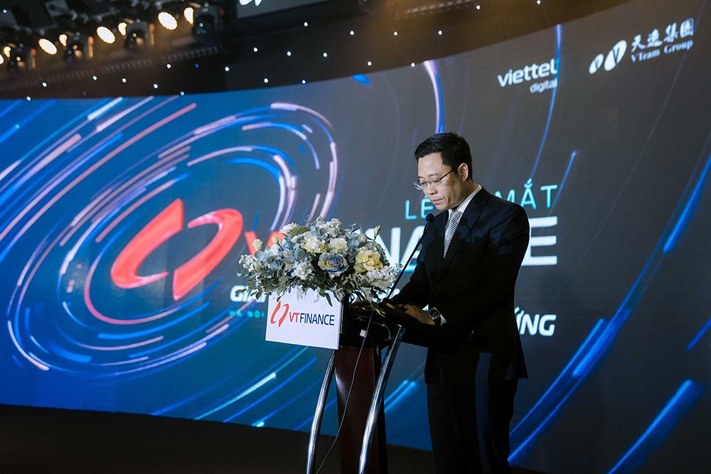 Ông Lê Văn Đại - Tổng giám đốc Viettel Digital phát biểu khai mạc sự kiện ra mắt VT Finance tại Khách sạn Meliá Hà Nội.