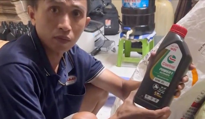 Nguyễn Văn Khánh lúc bị bắt. Ảnh: Công an cung cấp