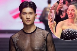 Lệ Quyên cười  ' tít mắt '  xem Lâm Bảo Châu mặc xuyên thấu catwalk